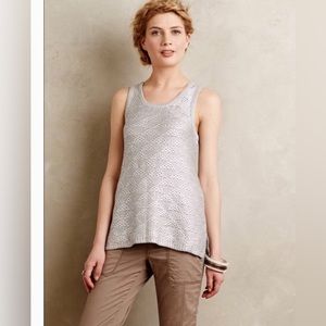 Anthropologie Moth Sana Foil Metallic Sleeveless Sweater
